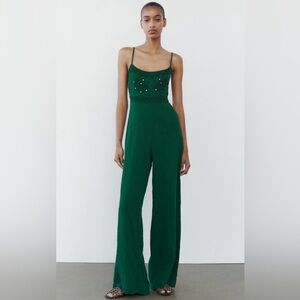 Zara green jumpsuit